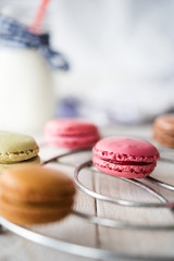 Colorful and delicious french macarons