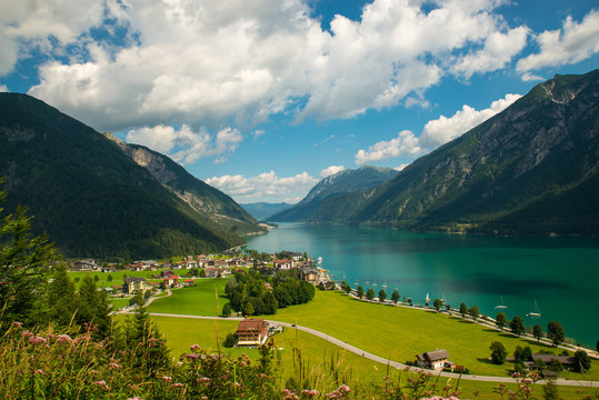 Achensee in the Tyrolean alps / 
View of the nice Achensee in the Tyrolean alps