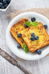 French toast with blueberries