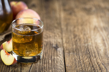 Peach ice tea (selective focus)