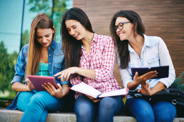 Students with touchpad