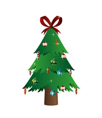 flat design christmas tree icon vector illustration