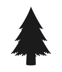 Obraz premium flat design christmas tree silhouette icon vector illustration