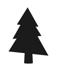 Fototapeta premium flat design christmas tree silhouette icon vector illustration