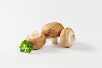 Raw cremini mushrooms
