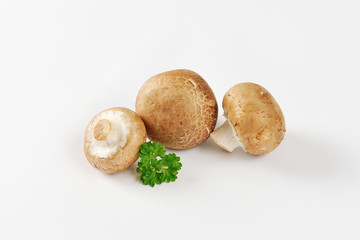 Raw cremini mushrooms