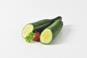 Halved slicing cucumber
