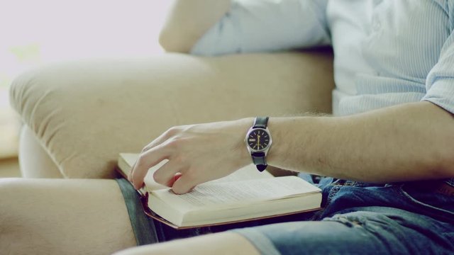 man reading a book