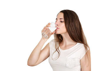woman drinks water