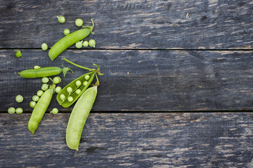 Pods of green peas