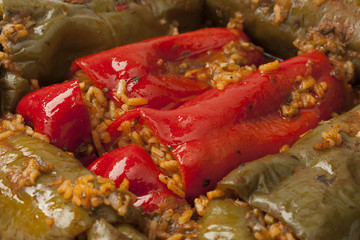 Moroccan dish with stuffed bell peppers