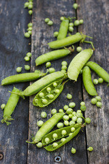 Pods of green peas