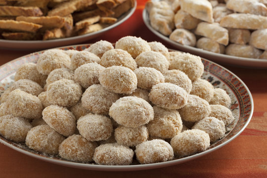 Moroccan festive homemade coconut cookies
