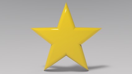 Happy Star. 3D illustration. 3D CG. Format 16:9. High resolution.