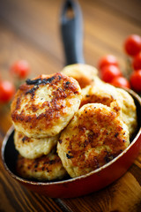 fried chicken cutlet with cherry tomatoes