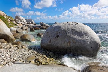 Granite rocks in The Baths Virgin Gorda, British Virgin Island (BVI), Caribbean