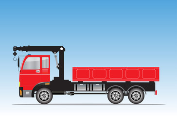 Side view of  Crane  truck Vector