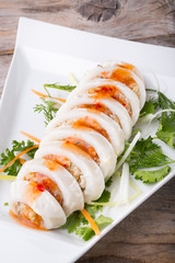 Stuffed white squid