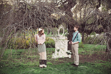 Couple of lovers is looking at each other