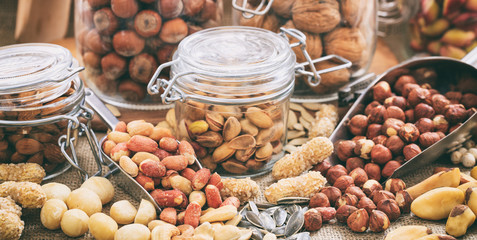 Variety of nuts composition