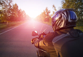 Obraz na płótnie Canvas Traveling on a motorcycle.