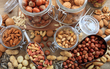 Variety of nuts composition