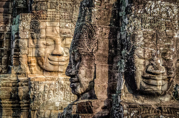 Angkor Wat temple statues in Cambodia