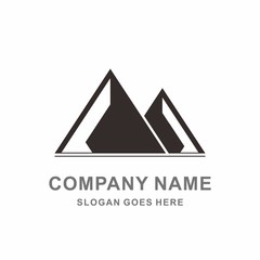 Fototapeta premium Mountain Shape Adventure Outdoor Geometric Triangle Vector Logo Design Template