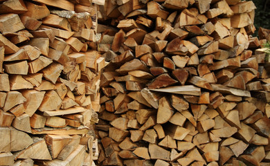 Round wood piles texture background  