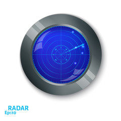 blue radar screen. Internet button on white background. EPS10 vec