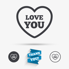 Heart sign icon. Love you symbol.