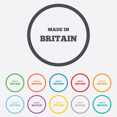 Made in Britain icon. Export production symbol.
