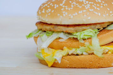 Pork and cheese hamburger.