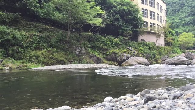 Time-lapse video of the Japanese clear stream and river of movement
