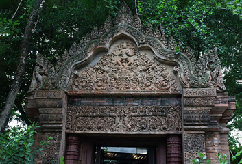 Gates decorated with brick carvings.