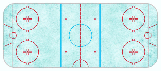 Aerial View of Textured Ice Hockey Rink