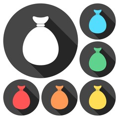 Set of canvas bags of different colors