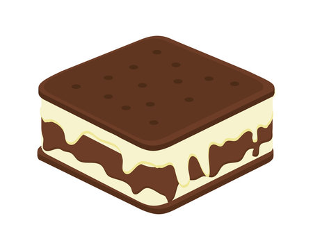 flat design ice cream sandwich icon vector illustration