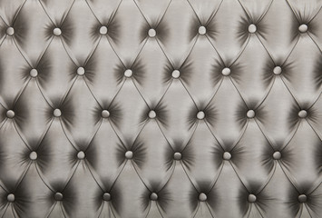 Silver capitone tufted fabric upholstery texture