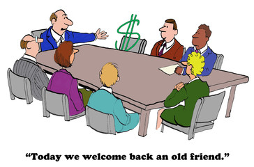 Business cartoon about financial success.