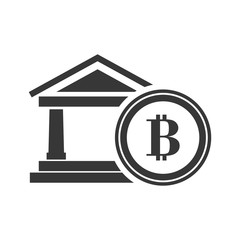 bitcoin bank money financial commerce icon. Flat and Isolated design. Vector illustration