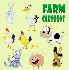 Naklejka premium set of cute farm animals