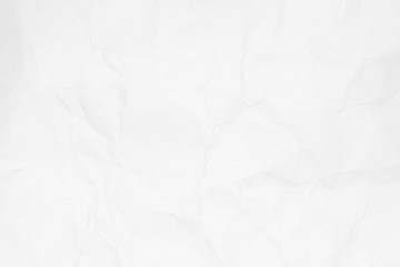 Crumpled white paper texture or paper background for design with copy space for text or image.