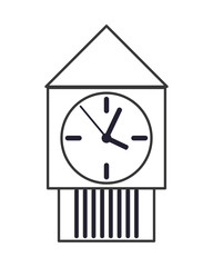 flat design wall clock icon vector illustration