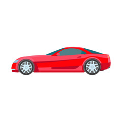 muscle car red flat Icon vector