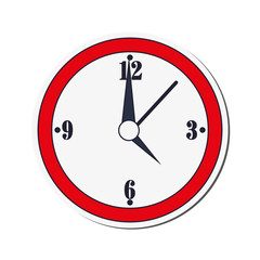 flat design wall clock icon vector illustration