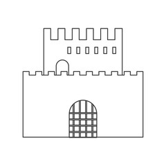 flat design simple large castle icon vector illustration