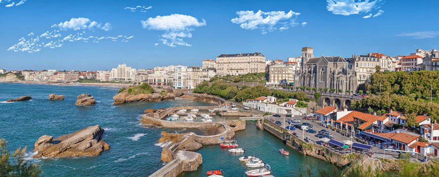 Panorama of port area in Biarritz