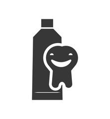teeth toothpaste dental medical care icon. Flat and Isolated design. Vector illustration