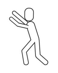 flat design man pictogram reaching icon vector illustration